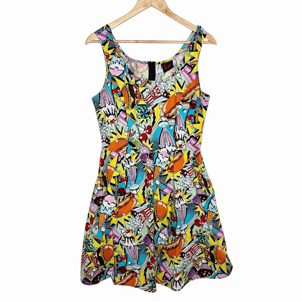 Folter Good Enough To Eat Comic Dress Womens XL Rockabilly Food Print Pop Art